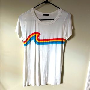 White retro wave tee